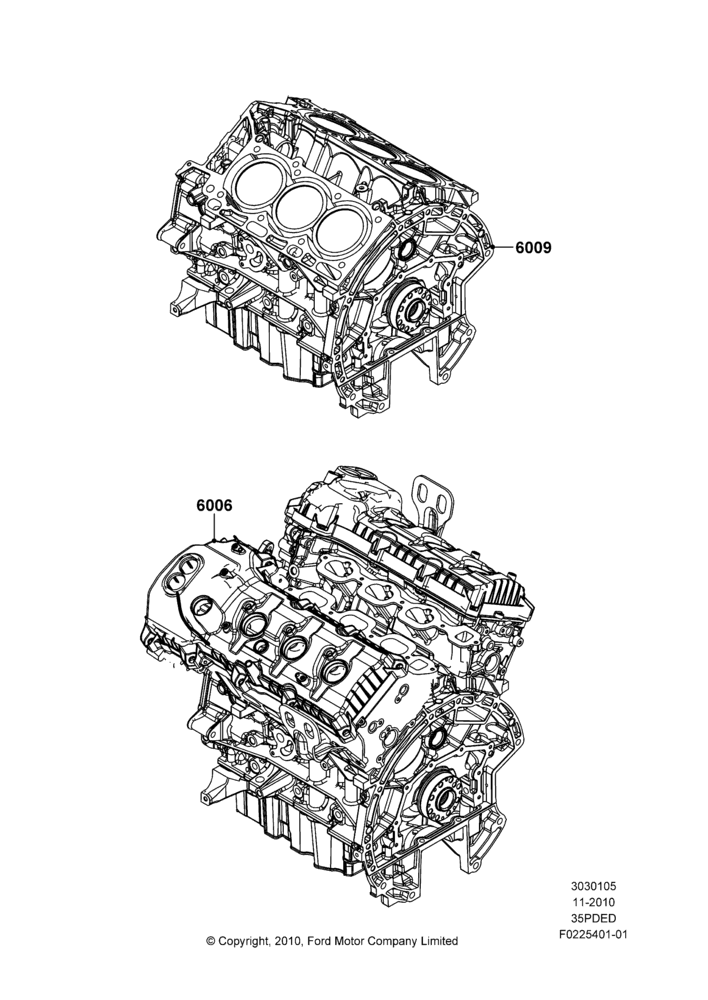 05E - Service Engine and Short Block, 3.5L Cyclone V6 Petrol TIVCT; 01/NOV/2010-03/MAR/2019