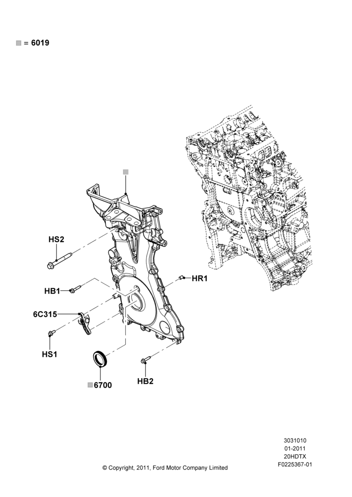 Timing Gear Covers, 2.0L EcoBoost (240PS)