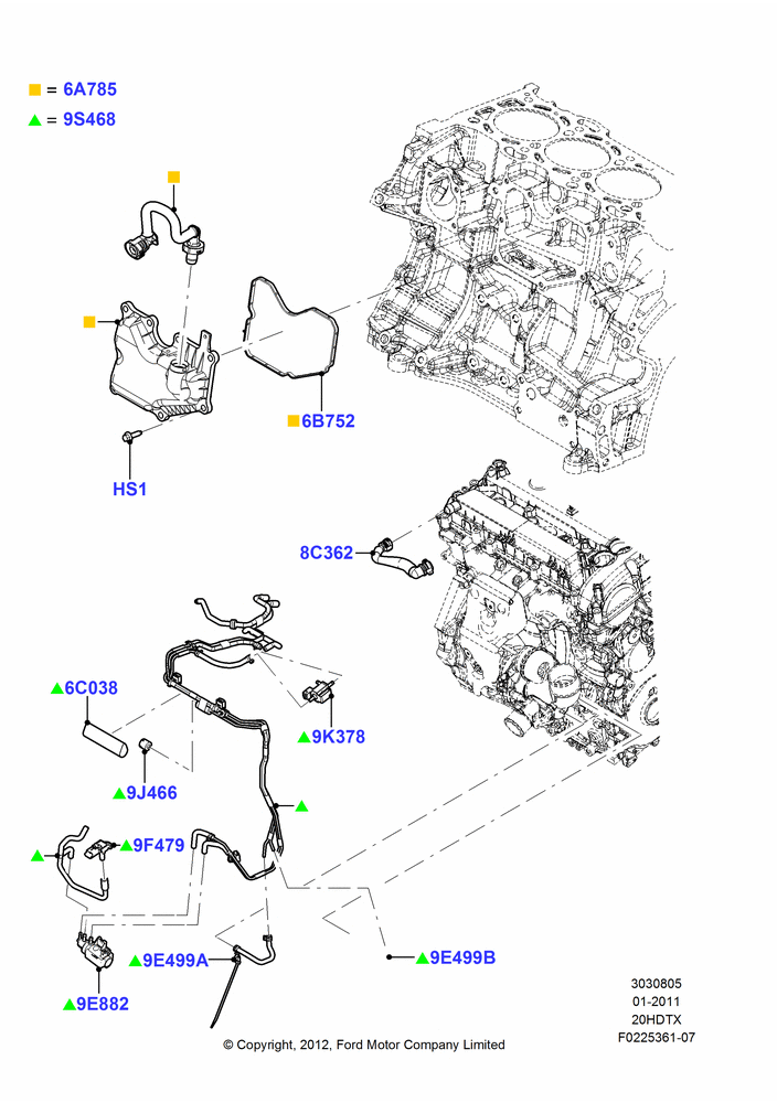 05B - Emission Control - Crankcase, 2.0L EcoBoost (240PS); 18/JUL/2011-06/FEB/2012