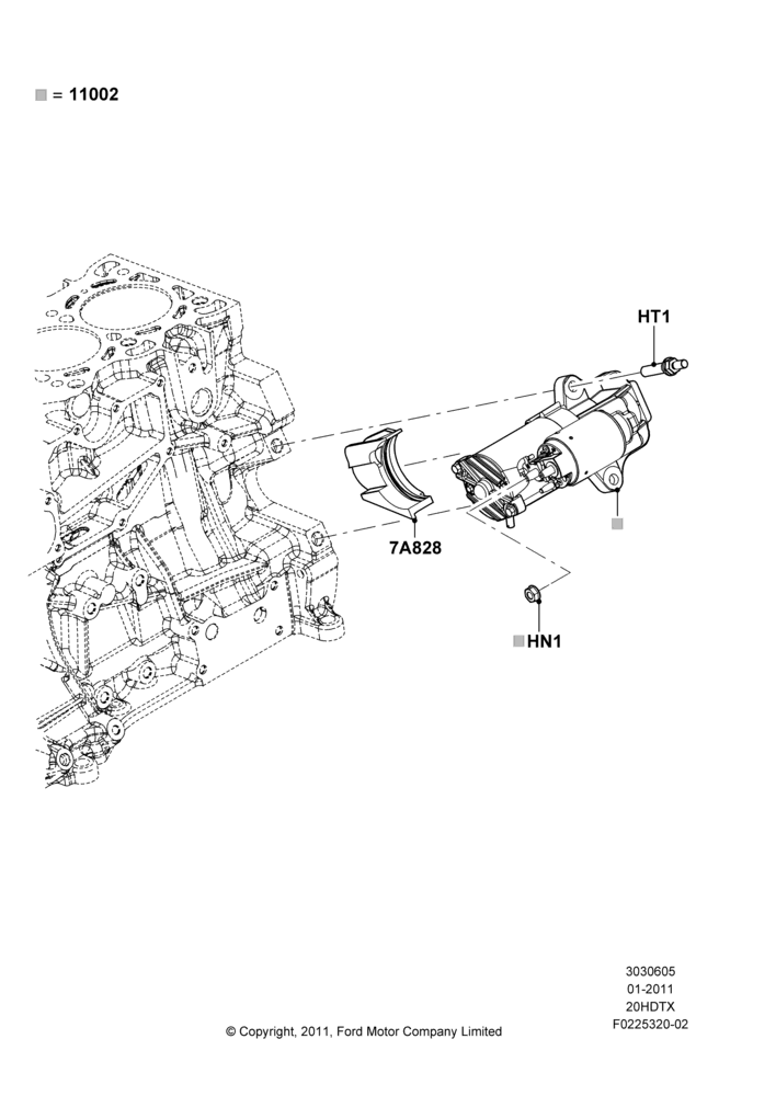 05B - Starter Motor, 2.0L EcoBoost (240PS); 18/JUL/2011-04/MAY/2015