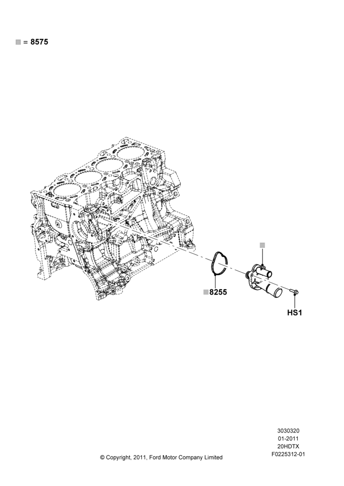 20B - Thermostat/Housing & Related Parts, 2.0L EcoBoost (240PS); 18/JUL/2011-04/MAY/2015