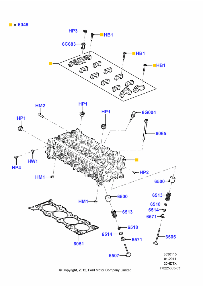 15B - Cylinder Head, 2.0L EcoBoost (240PS); 18/JUL/2011-04/MAY/2015