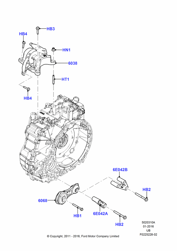 10A - Transmission Mounting, 3.5L Cyclone V6 Petrol TIVCT; 01/NOV/2010-03/MAR/2019