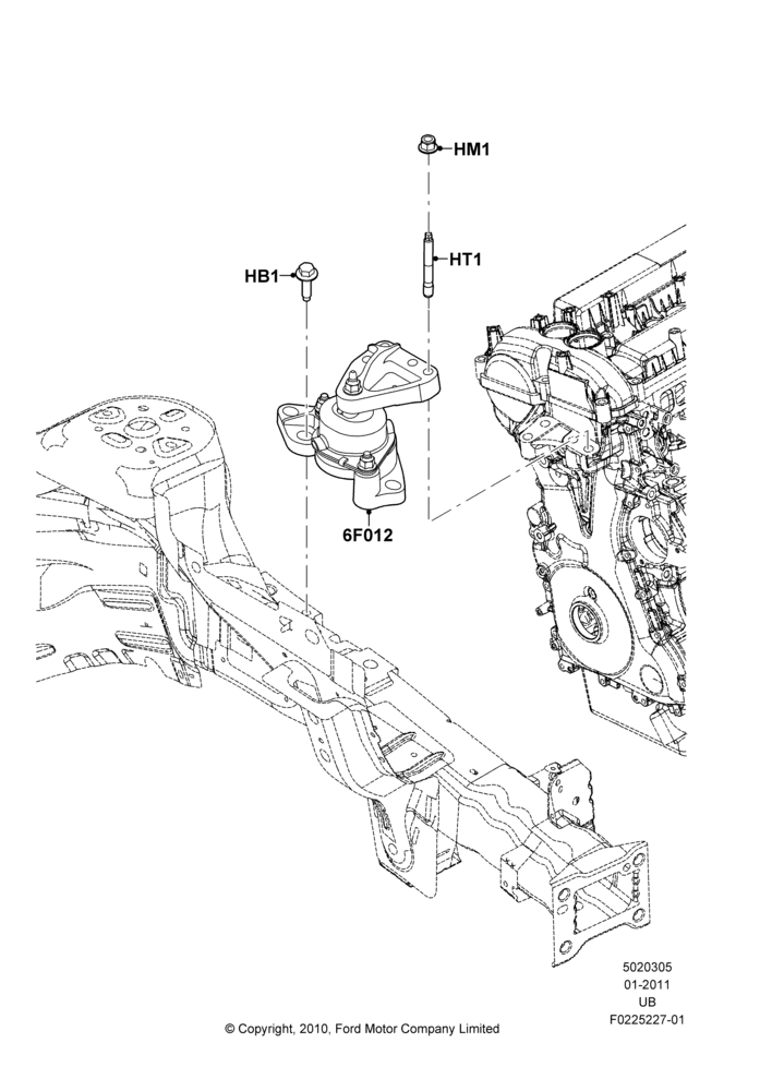 05A - Engine Mounting, 2.0L EcoBoost (240PS); 13/JUN/2011-04/MAY/2015