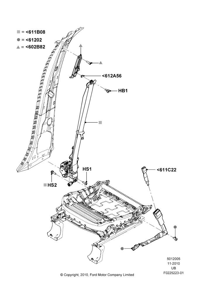 05A - Front Seat Belts; 04/OCT/2010-06/FEB/2012