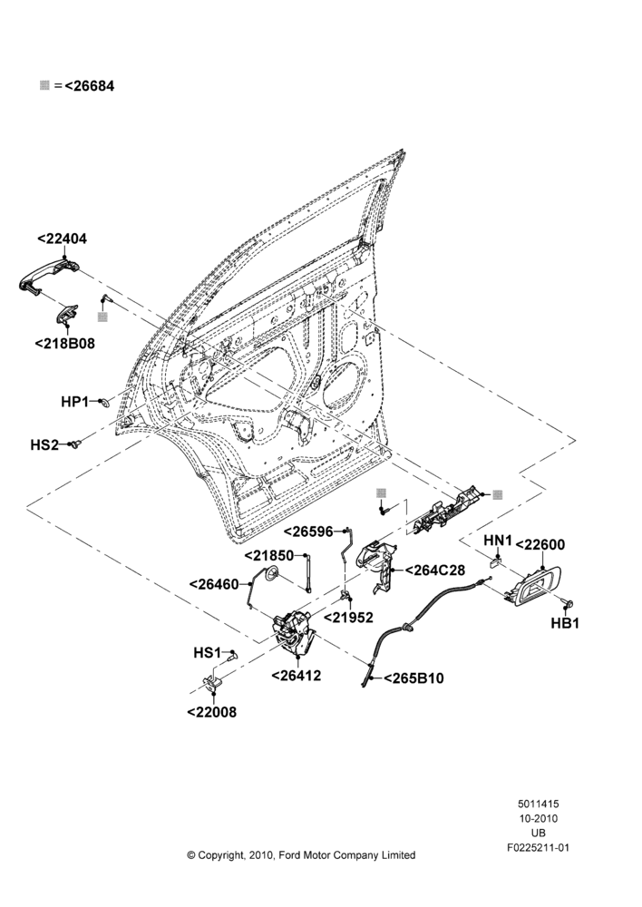 15A - Rear Door Lock Controls; 04/OCT/2010-04/MAY/2015