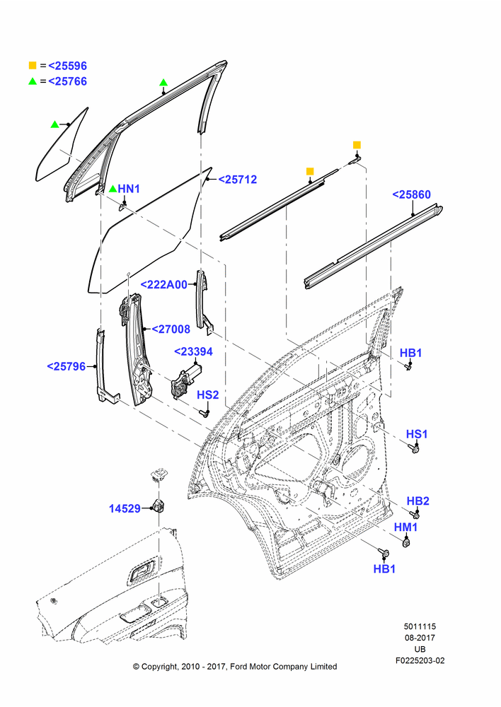15 - Rear Door Glass and Window Controls; 01/NOV/2010-03/MAR/2019