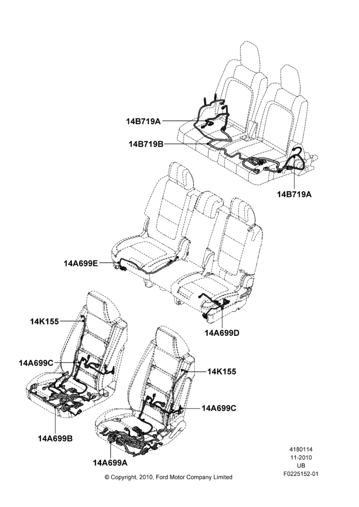 14 - Wiring - Seats; 01/NOV/2010-03/MAR/2019