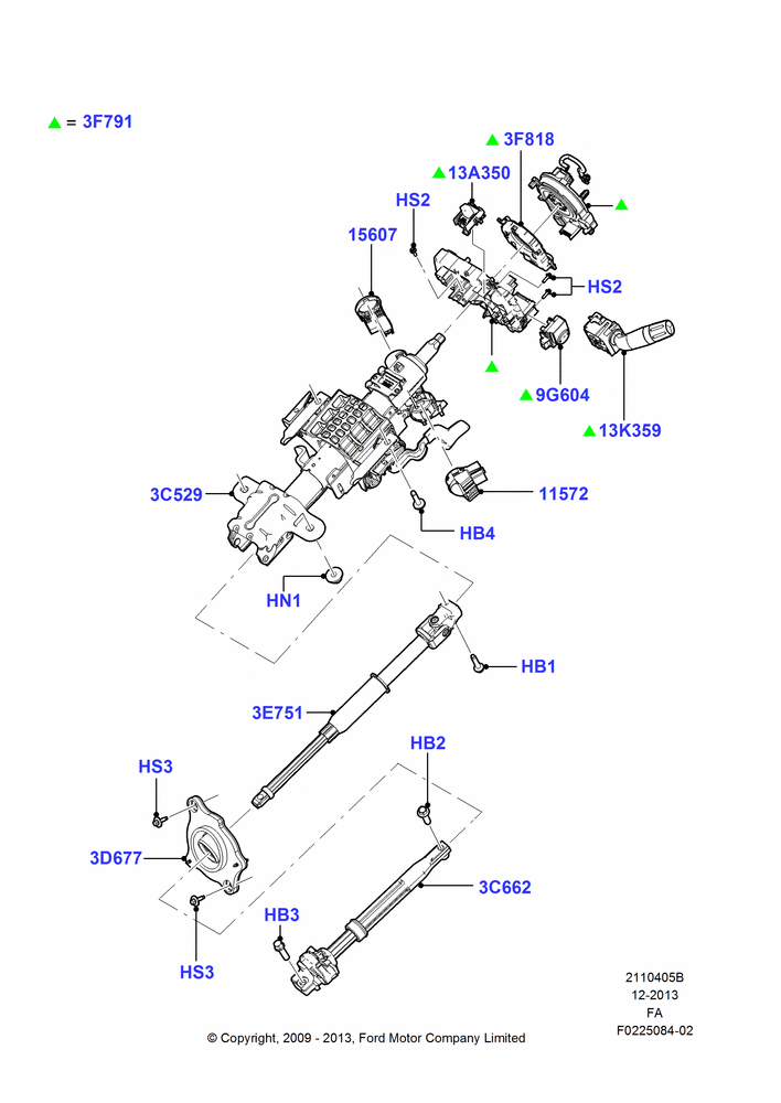 05B - Steering Column, With Man Rake/Floor Shift Strg Col; 22/FEB/2010-05/JUL/2016
