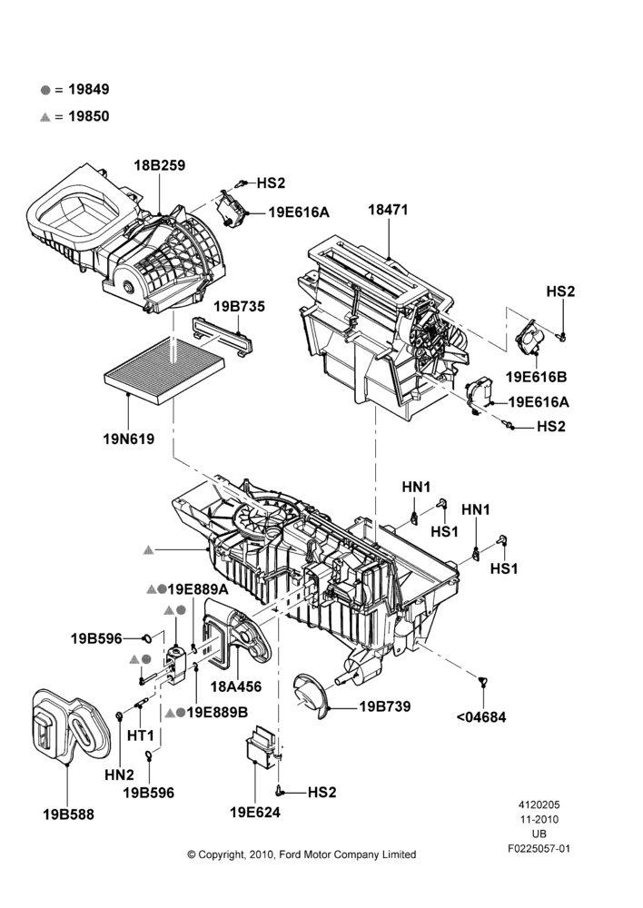 05A - Heater/Air Cond.External Components, Manual Air Conditioning; 04/OCT/2010-18/AUG/2014