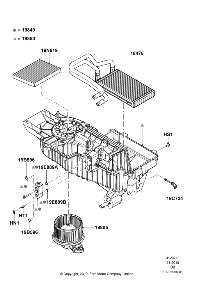 10A - Heater/Air Cond.Internal Components; 04/OCT/2010-18/JUL/2011