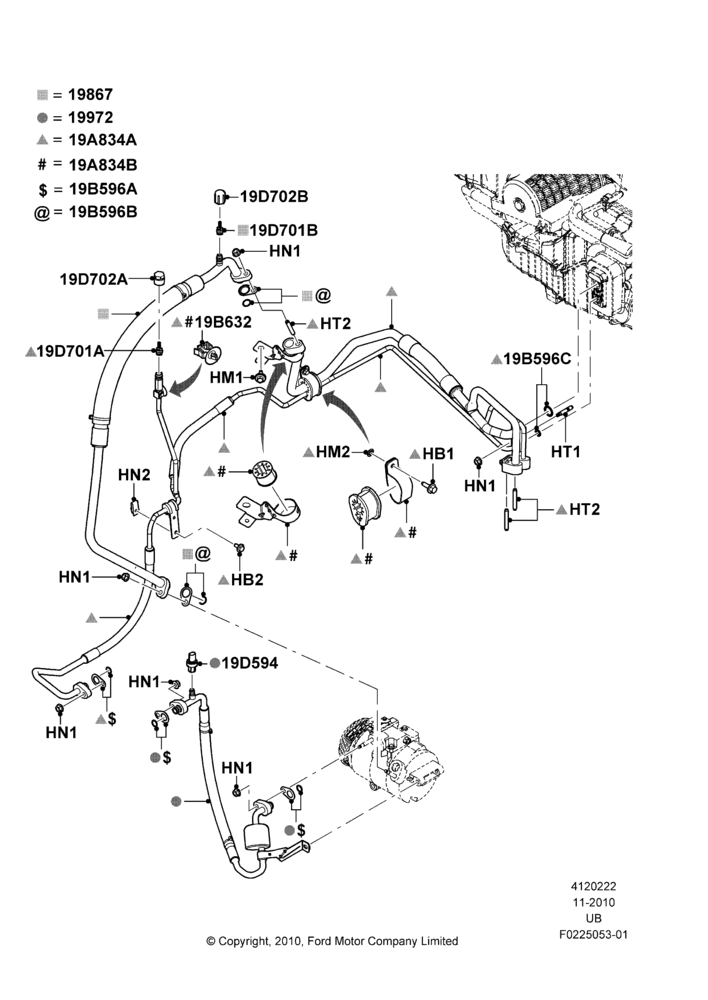 22A - Air Conditioning System, Under Hood; 04/OCT/2010-18/JUL/2011