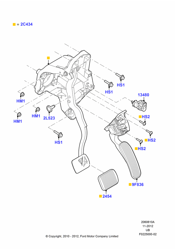 10A - Brake and Clutch Controls, With Fixed Foot Pedals; 01/NOV/2010-03/MAR/2019