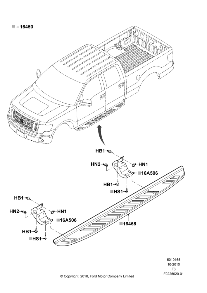 65Z - Running Boards/Side Steps, Crew Cab, Running Boards - Tubular; 03/NOV/2010-23/DEC/2014