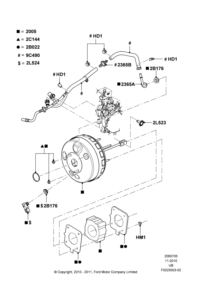 Brake Booster, 2.0L EcoBoost (240PS)