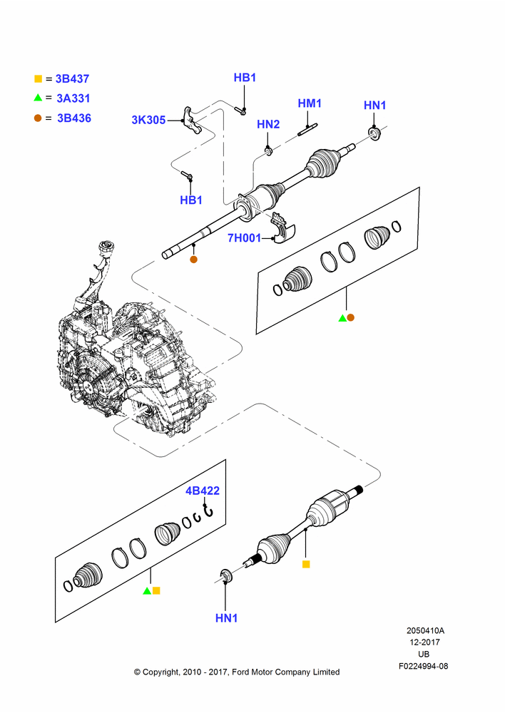 10A - Drive Shaft - Front Axle Drive, 3.5L Cyclone V6 Petrol TIVCT; 04/OCT/2010-06/FEB/2012