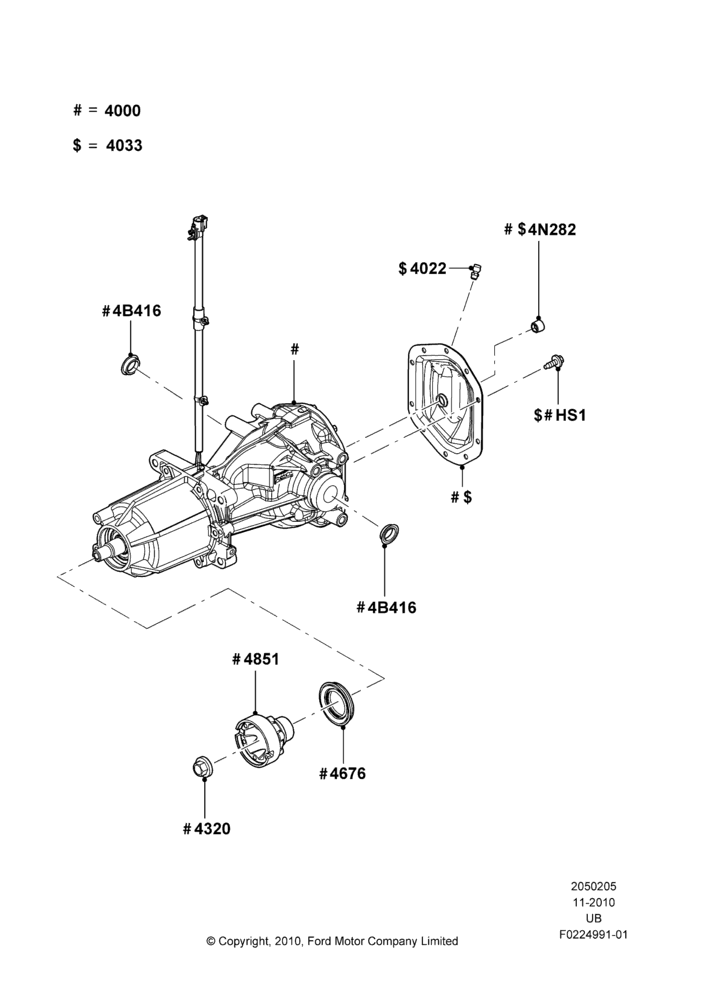 05A - Rear Axle, LHD 4WD (FTD), Rear Drive Unit; 01/NOV/2010-03/MAR/2019