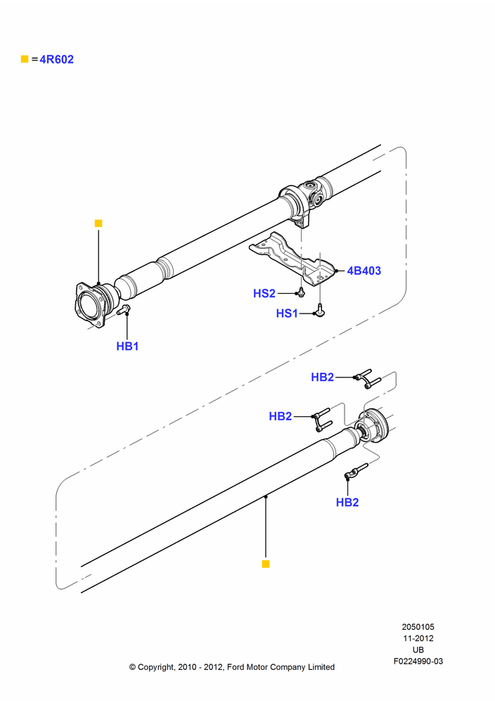 05A - Drive Shaft - Rear Axle Drive; 01/NOV/2010-03/MAR/2019