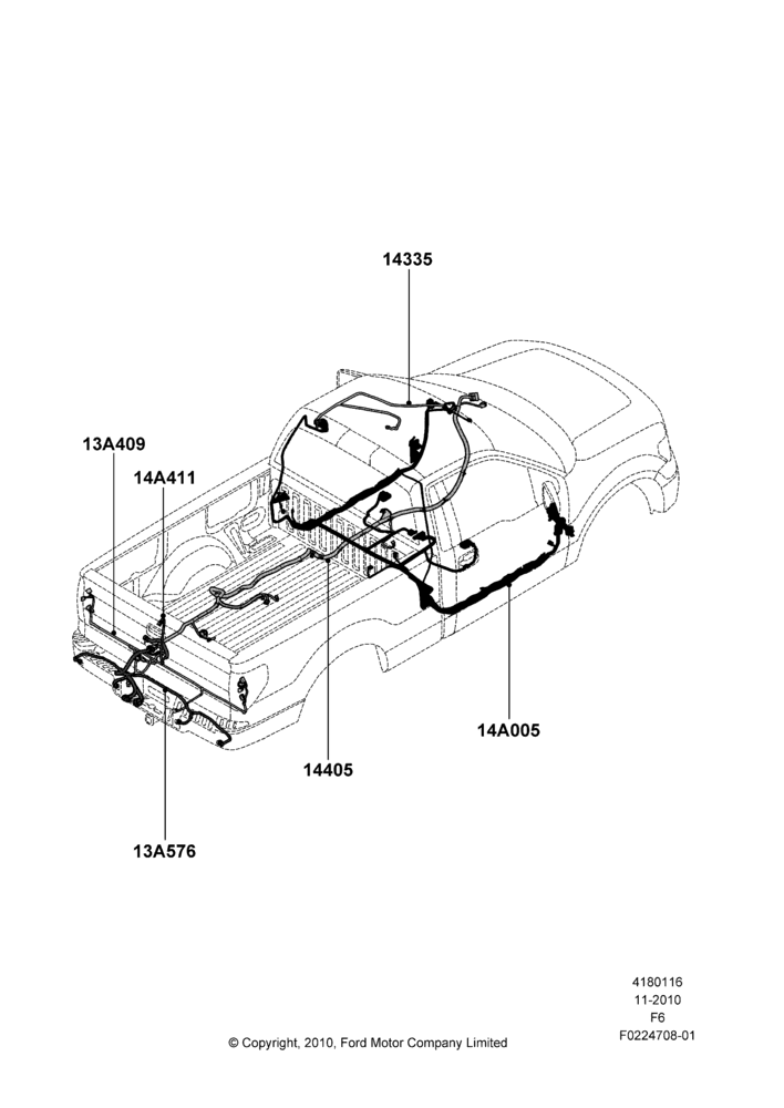 16N - Wiring - Body And Roof Console, Dearborn Plant Build, Ford 150 Series; 03/NOV/2010-23/DEC/2014