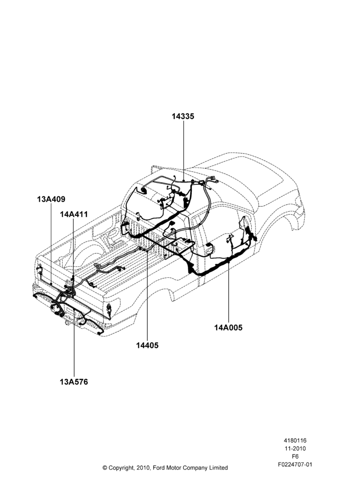 16M - Wiring - Body And Roof Console, Ford 150 Series, Kansas City Plant Build; 03/NOV/2010-23/DEC/2014