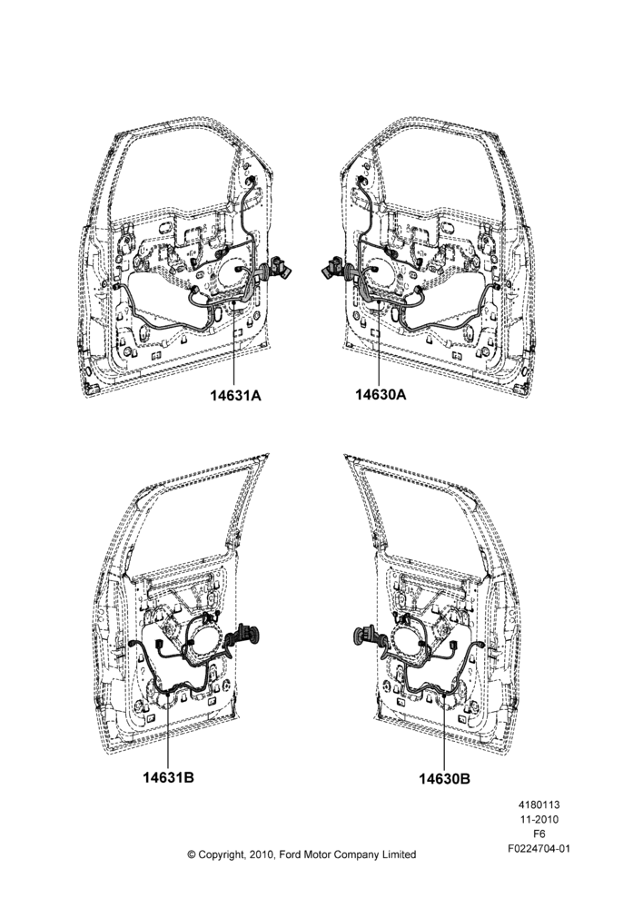 13N - Wiring - Body Closures, Dearborn Plant Build, Ford 150 Series; 03/NOV/2010-23/DEC/2014