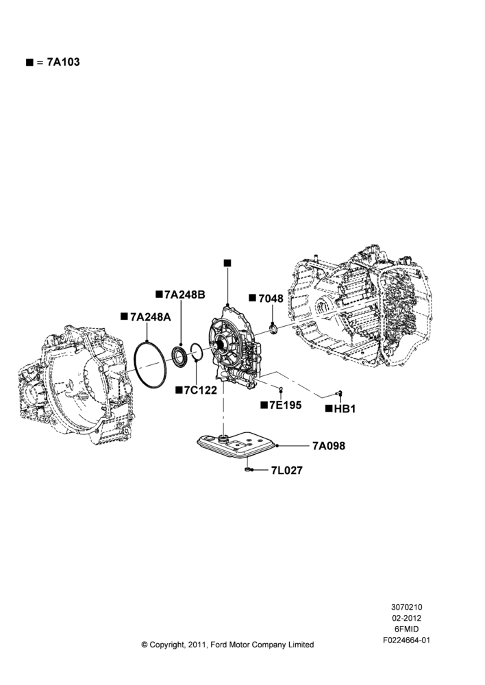 10B - Transmission Pump Assy, 6 Speed Auto Trans 6F Mid-Range; 06/FEB/2012-01/MAR/2019