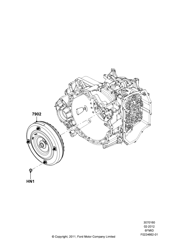60B - Converter, 6 Speed Auto Trans 6F Mid-Range; 06/FEB/2012-01/MAR/2019