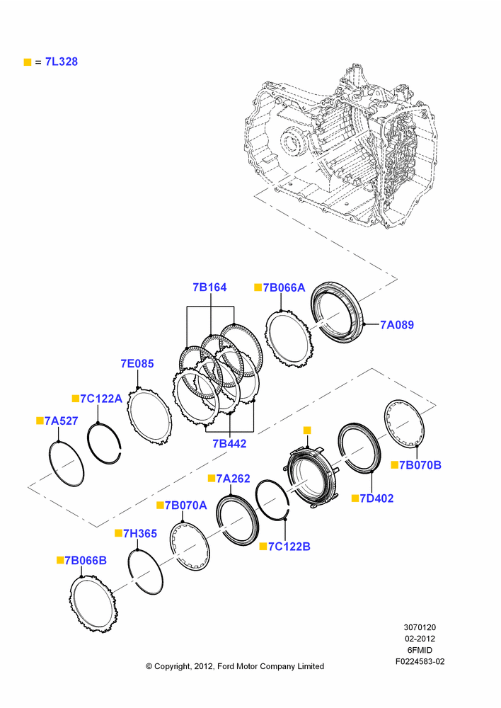 20B - Reverse Clutch and Components, 6 Speed Auto Trans 6F Mid-Range; 06/FEB/2012-03/JUN/2013