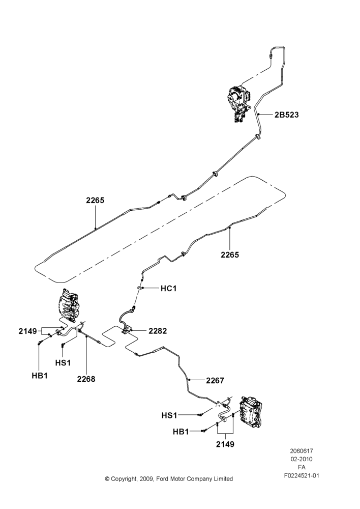 REAR BRAKE LINES, Ford 550 Series, Narrow Frame (Chassis Cab), Ford 450 Series