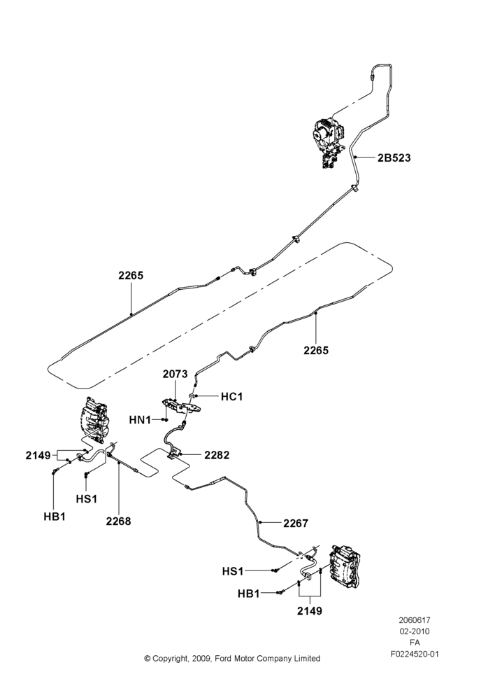 REAR BRAKE LINES, Ford 550 Series, Wide Frame (Pickup), Ford 450 Series