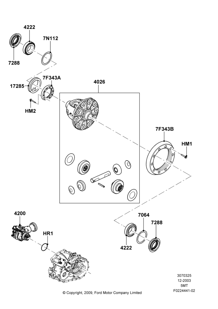 25D - Manual Transaxle Diff. Components, 4WD, 5 Speed Manual Transmission - AK; 22/DEC/2003-01/MAY/2006