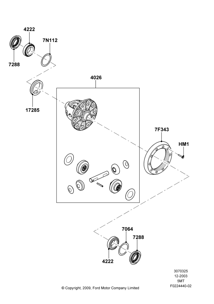 25C - Manual Transaxle Diff. Components, 2WD, 5 Speed Manual Transmission - AK; 22/DEC/2003-01/MAY/2006
