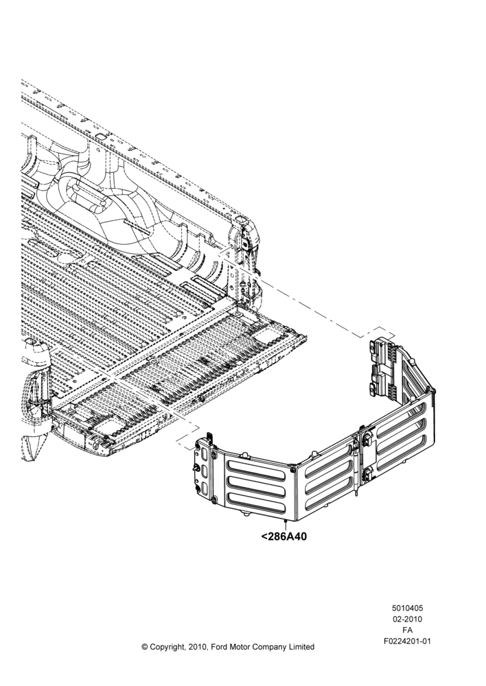 05XA - Pick Up Box/Tailgate and Tonneau, Above Bed, Accessory, Bed Extender; 22/FEB/2010-05/JUL/2016