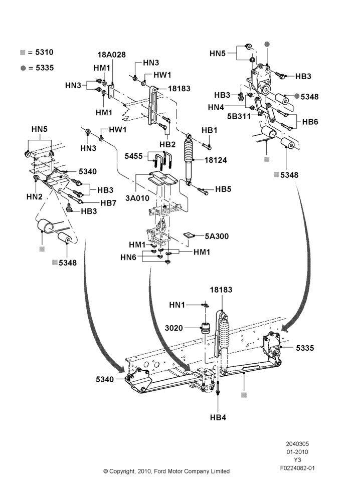 05B - Front Suspension Struts and Springs, 20,500 LB. GVW, 22000 LB. GVW, 16,000 LB. GVW, 18,000 LB. GVW, 19,500 LB. GVW; 19/JAN/2010