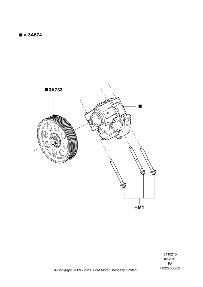 15A - Power Steering Pump Mounting, 6.2L 16V OHC NA V8 Gas, 6.8L Gas EFI V10; 22/FEB/2010-05/JUL/2016