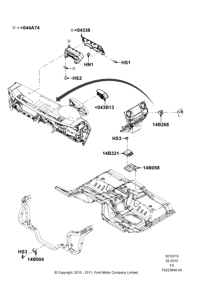 15B - Airbag System, Front air bag - Drvr & Pass; 22/FEB/2010-05/JUL/2016