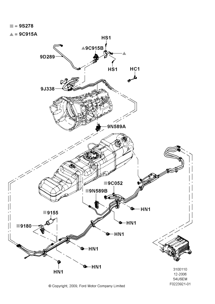 10AJ - Fuel Lines, 5.4L 3V V8, With Mid-Ship Fuel Tank; 18/DEC/2006-12/FEB/2010