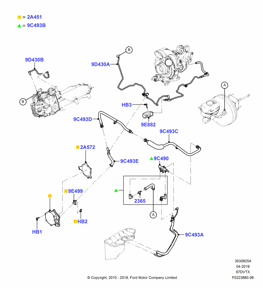 25A - Vacuum Control and Air Injection, Wide Frame (Pickup), 6.7L 4V V8 T/C Diesel; 22/FEB/2010-17/MAR/2014