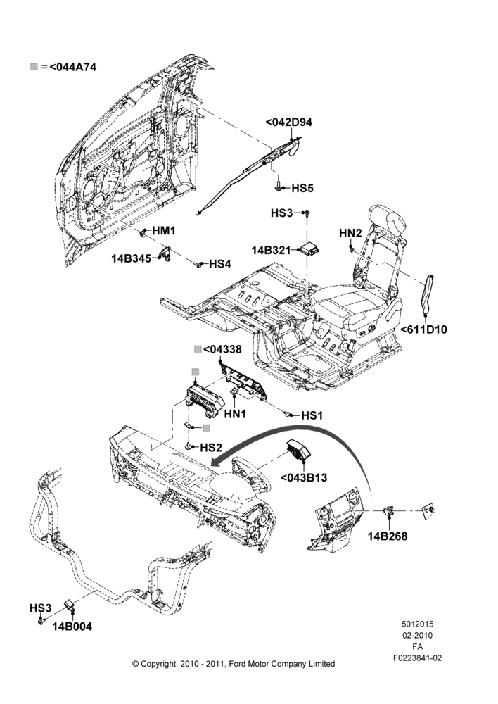 15C - Airbag System, Side Air Bag - 1st row only; 22/FEB/2010-05/JUL/2016