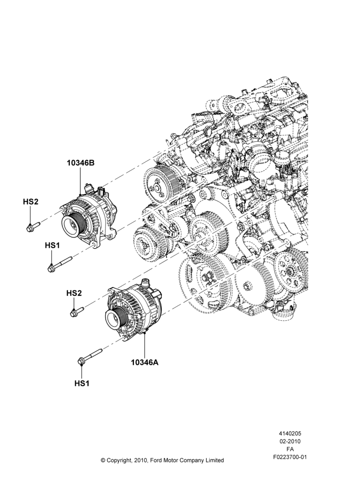 05D - Alternator and Mountings, 6.7L 4V V8 T/C Diesel, Dual Heavy Duty Alternators; 22/FEB/2010-05/JUL/2016