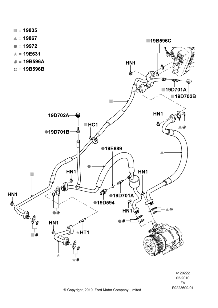 22B - Air Conditioning System, 6.7L 4V V8 T/C Diesel, With Air Conditioning; 22/FEB/2010-05/JUL/2016
