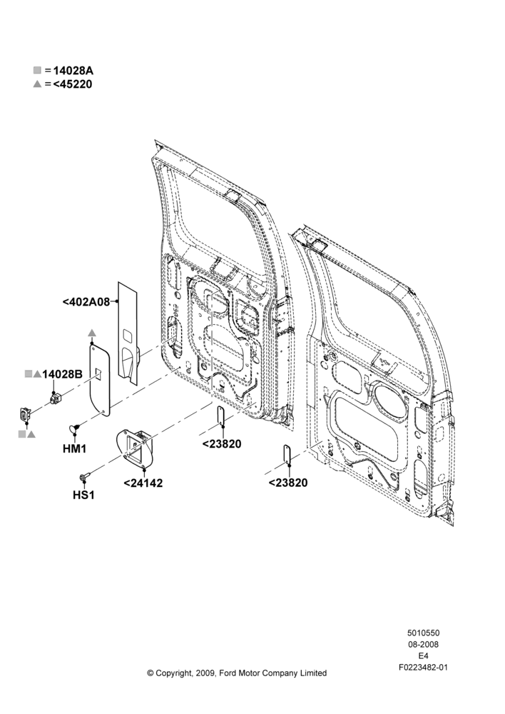 50E - Back Door/Tailgate Trim Panels, Base, Less Rear Compartment Trim Panel; 18/AUG/2008