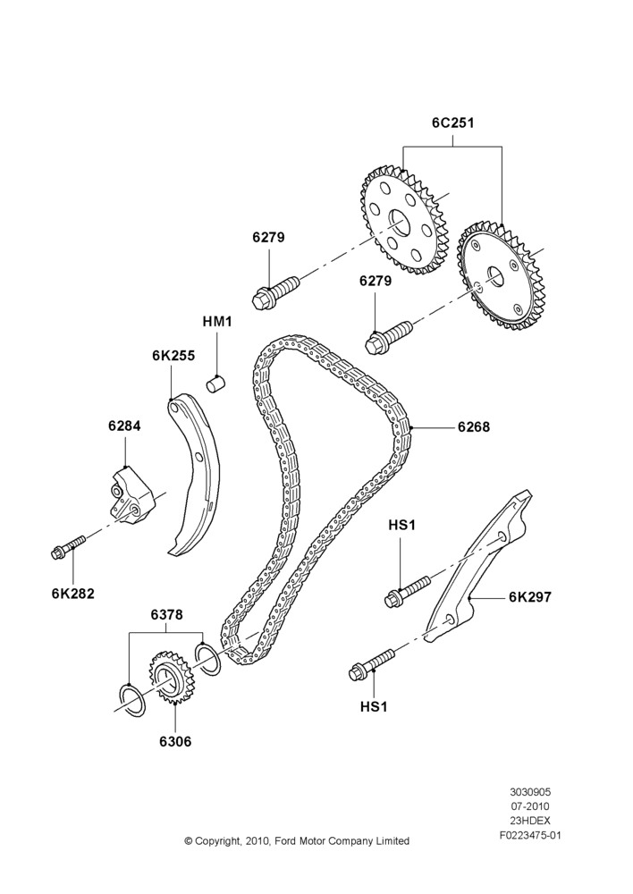 Timing Gear, 2.3L 4V NA I4 Petrol