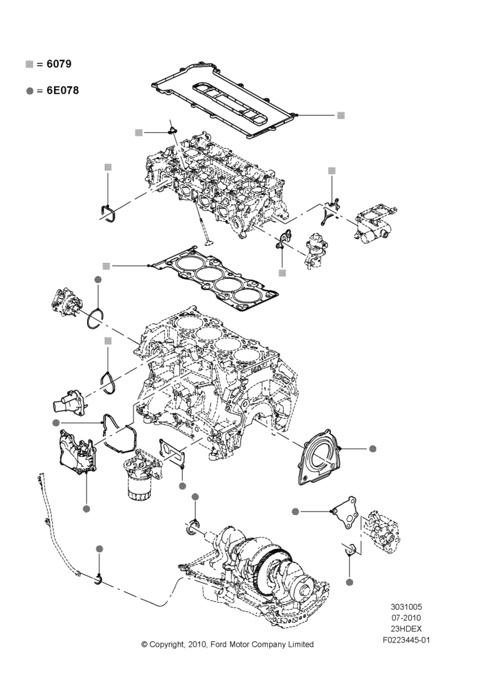 05F - Engine Gasket Kits, 2.3L 4V NA I4 Petrol; 26/JUL/2010-16/DEC/2011