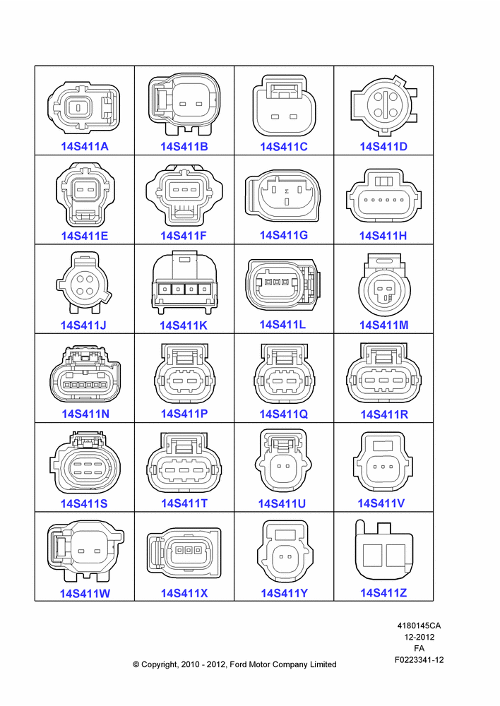 45CA - Pigtail Wiring Kits, Page A, Sensors; 22/FEB/2010-05/JUL/2016
