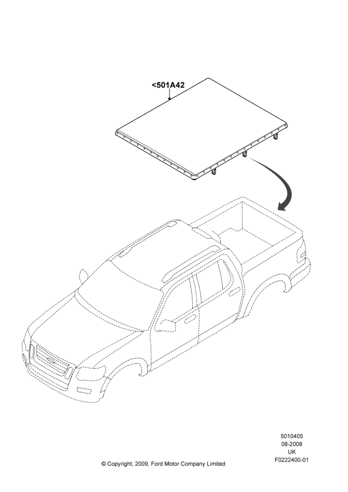 05XE - Pick Up Box/Tailgate and Tonneau, Accessory, Soft Tonneau Cover; 13/AUG/2008-29/OCT/2010