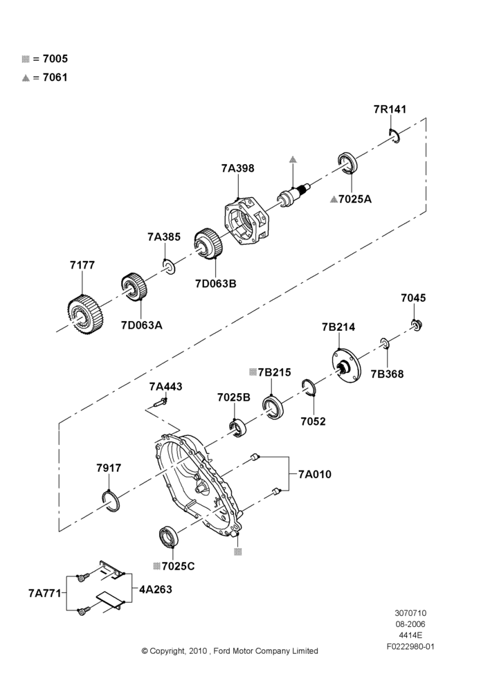 10B - Transfer Drive Components, 1 Speed Part Time Tod, 5 Speed Auto Transmission 5R55S, Rear; 07/AUG/2006-16/DEC/2010