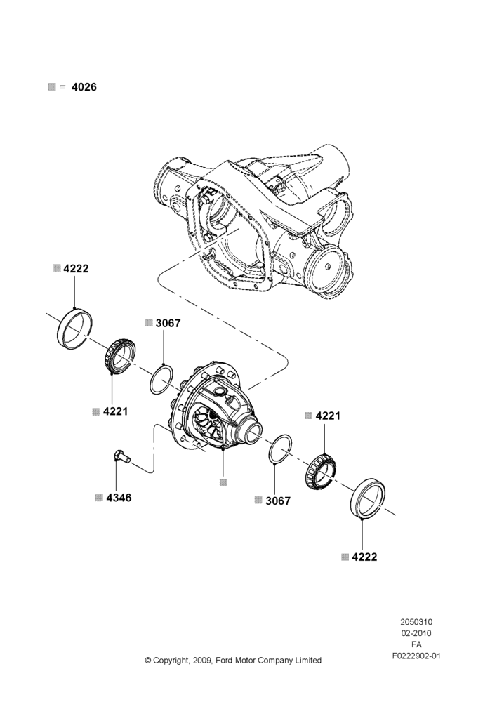 10B - Components - Front Axle Diff & Carr, Differential; 22/FEB/2010-05/JUL/2016