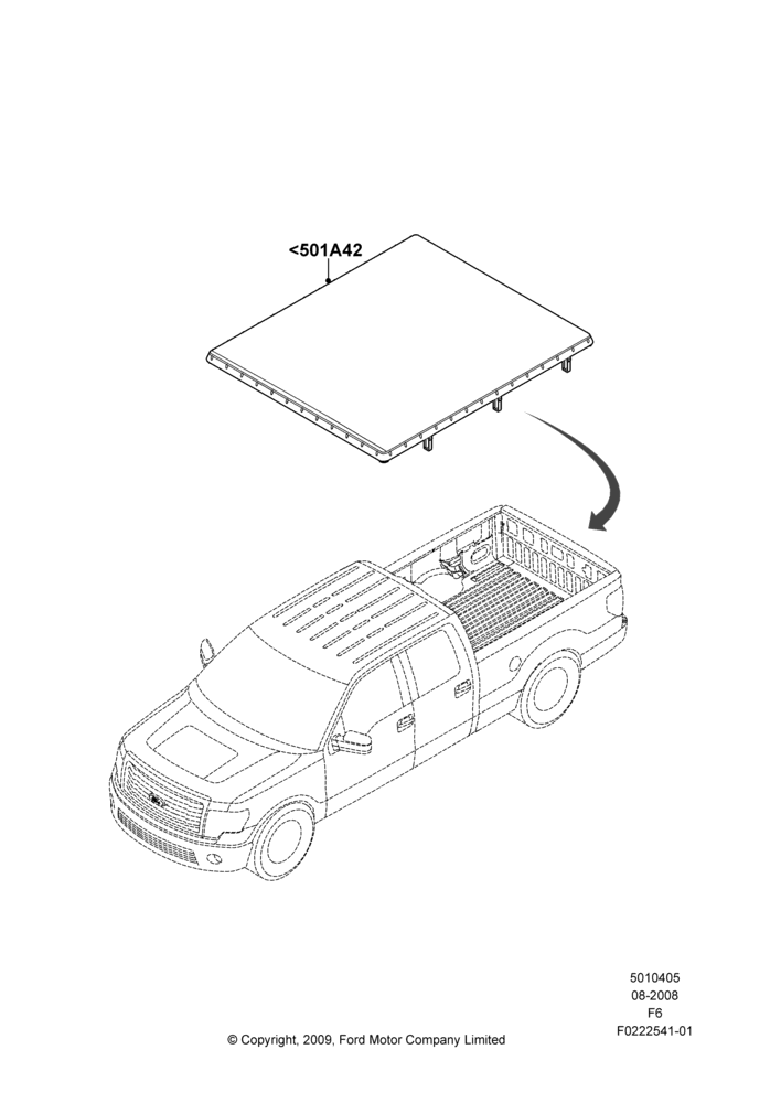 05XM - Pick Up Box/Tailgate and Tonneau, All Styleside Pick-Up Box, Accessory, Soft Tonneau Cover; 18/AUG/2008-23/DEC/2014