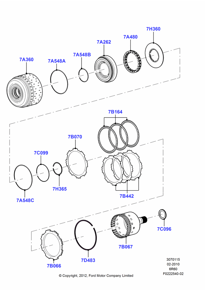 15H - Forward Clutch and Components, 6 Speed Automatic Trans (6R80), 6.2L 16V OHC NA V8 Gas, 6 Speed Auto Transmission (6R140); 22/FEB/2010-05/JUL/2016